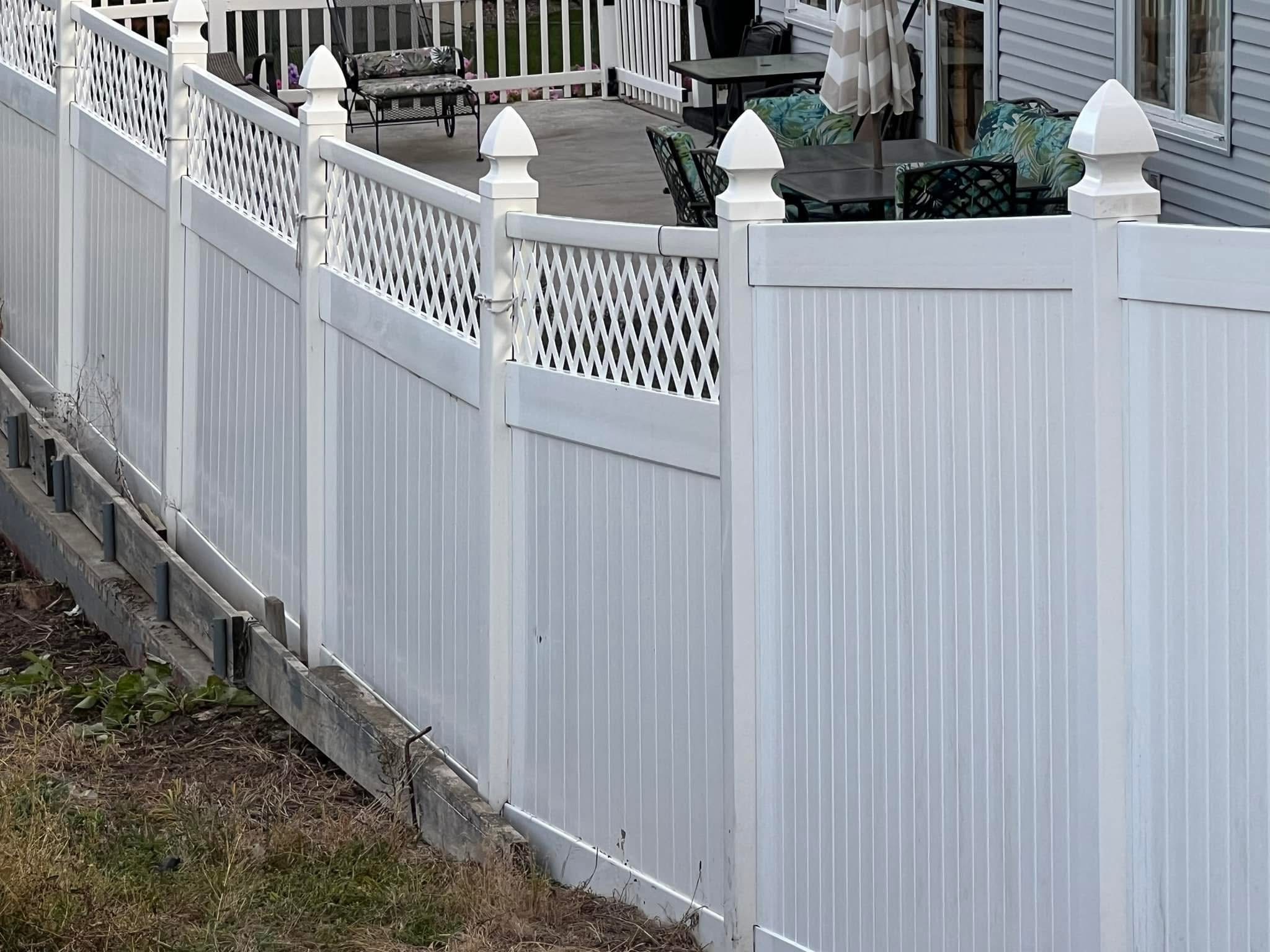 Tied into existing vinyl with new 6' privacy